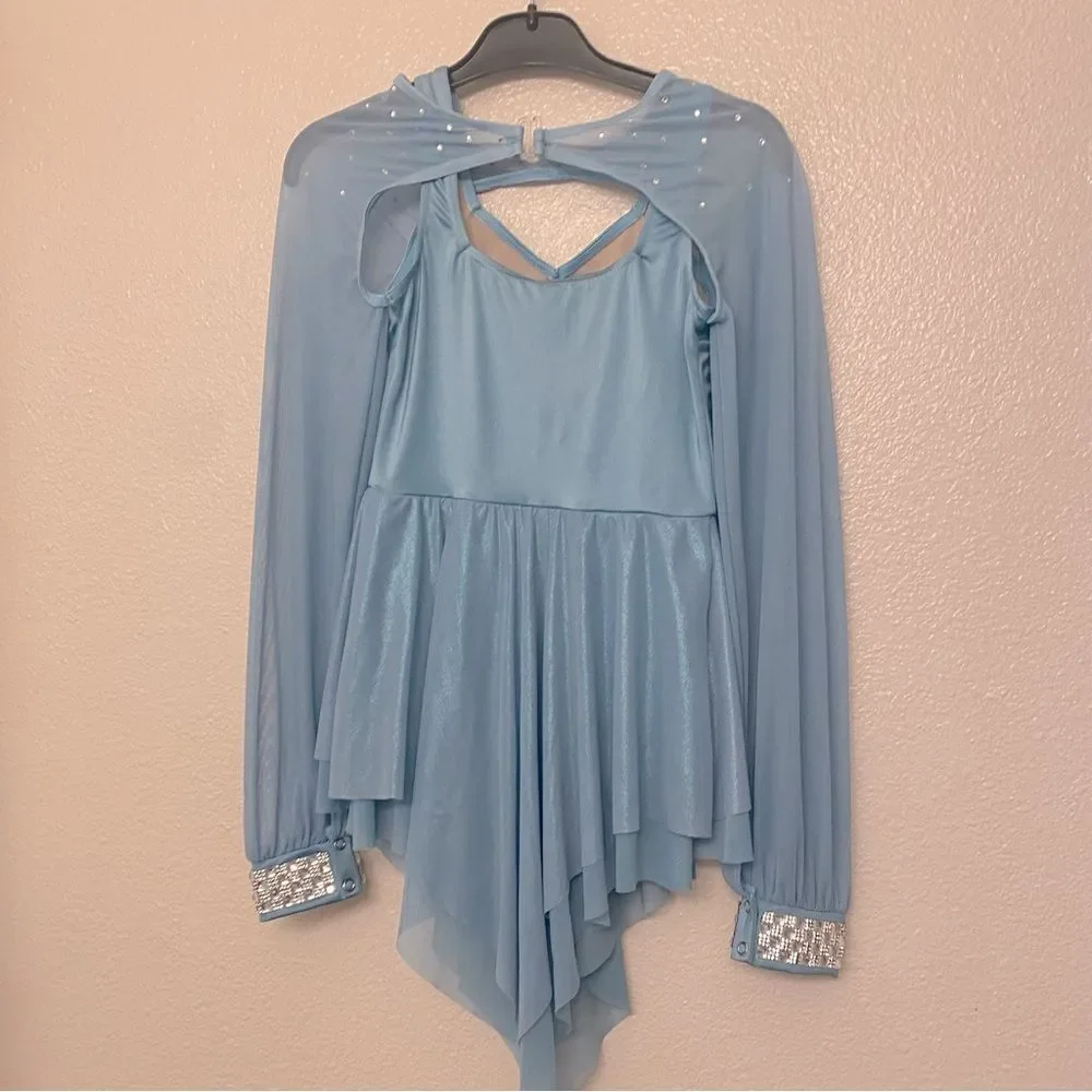 Weissman elite Dance costume blue poet Long illusion The Weather 16698 MC 10/12
